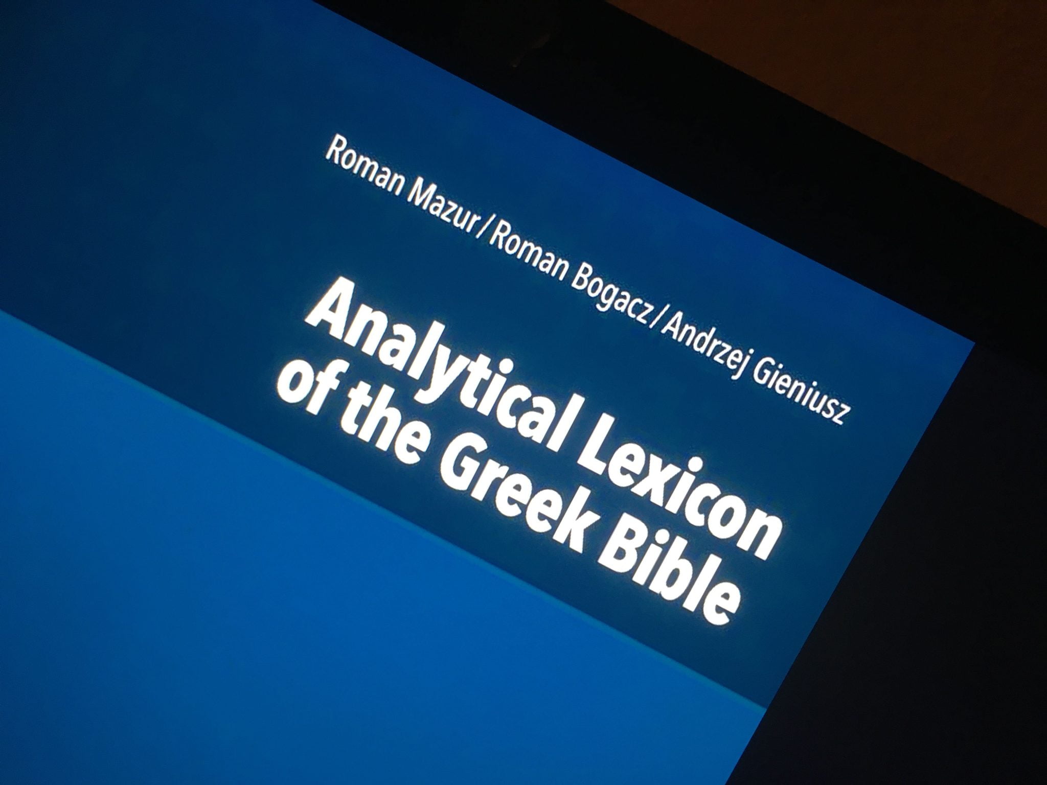 Analytical Lexicon of the Greek Bible VERBUM DOMINI LUMEN VITAE